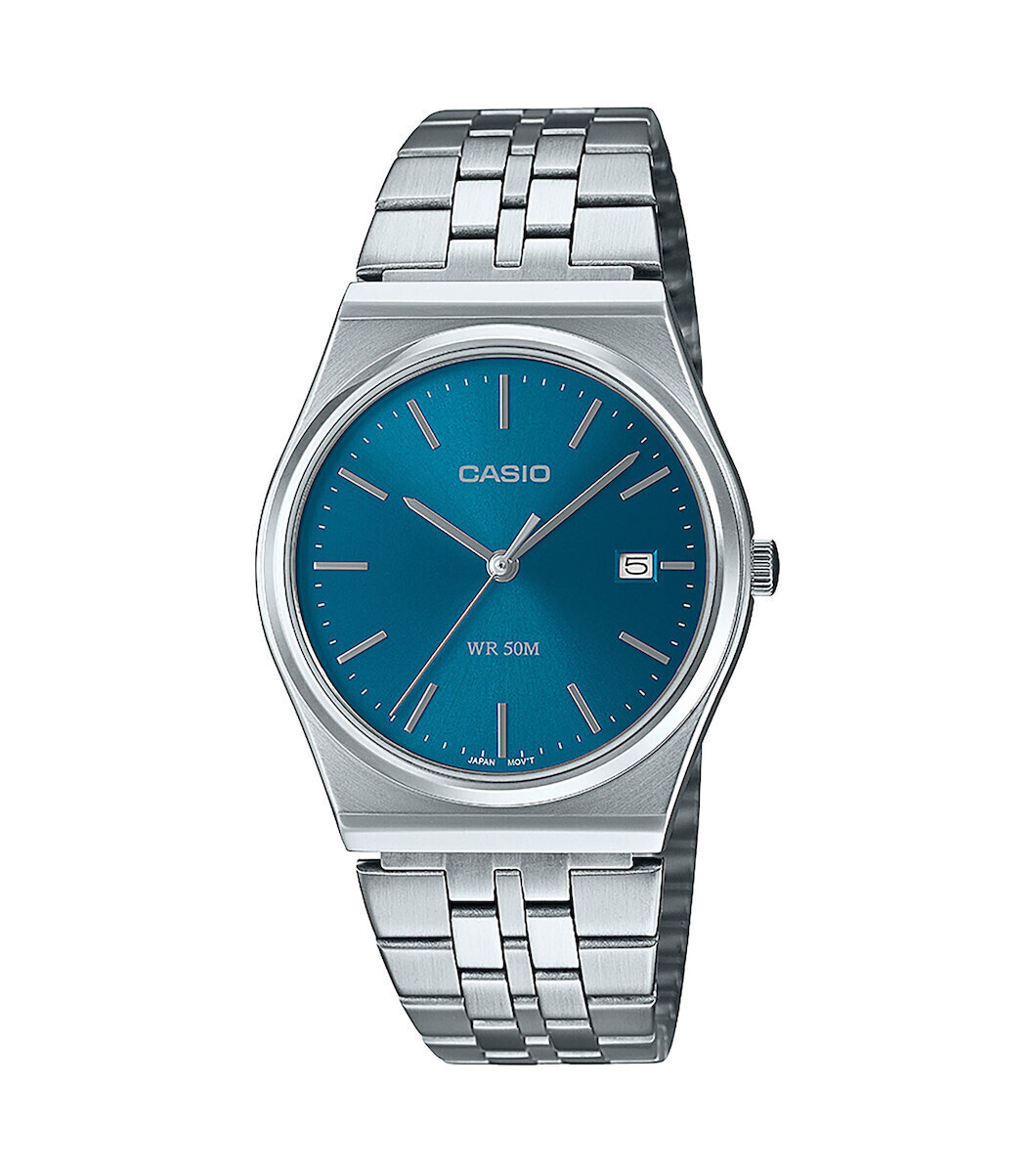 Casio MTP‑B145D‑2A2VEF Ανδρικό Αναλογικό Ρολόι με Ασημί Μεταλλικό Μπρασελέ